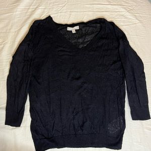 Thin black mid sleeve sweater top